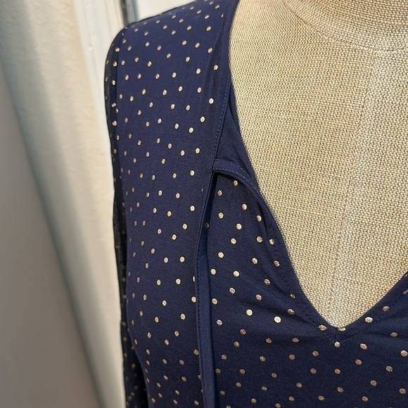 BODEN METALLIC HAZEL GOLD FOIL POLKA DOT BLOUSE GUC SZ 2 CAREER EVERYDAY - Picture 5 of 11